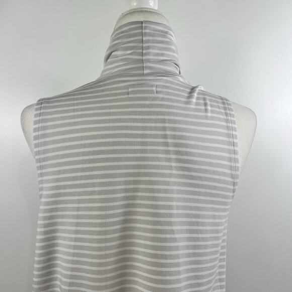 Garnet Hill Striped Turtleneck Tunic Top Sleeveless Small Tencel Preppy Office - Picture 7 of 12